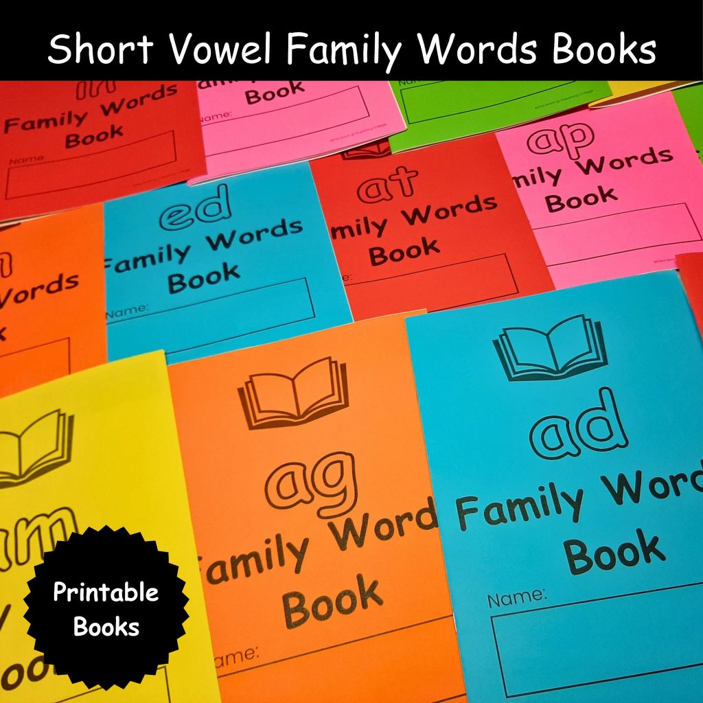 Short Vowel Words Family Printables