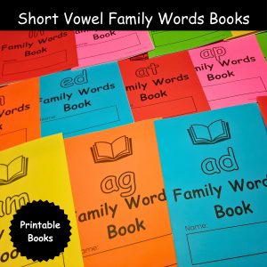 Short Vowel Words Family Printables